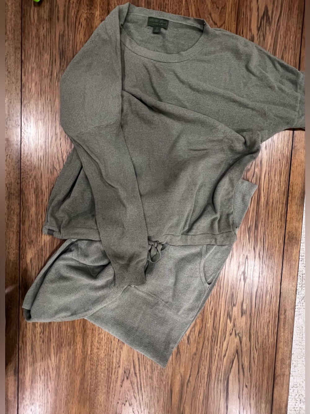 Barefoot Dreams Olive Green Cozy Chic Knit Top